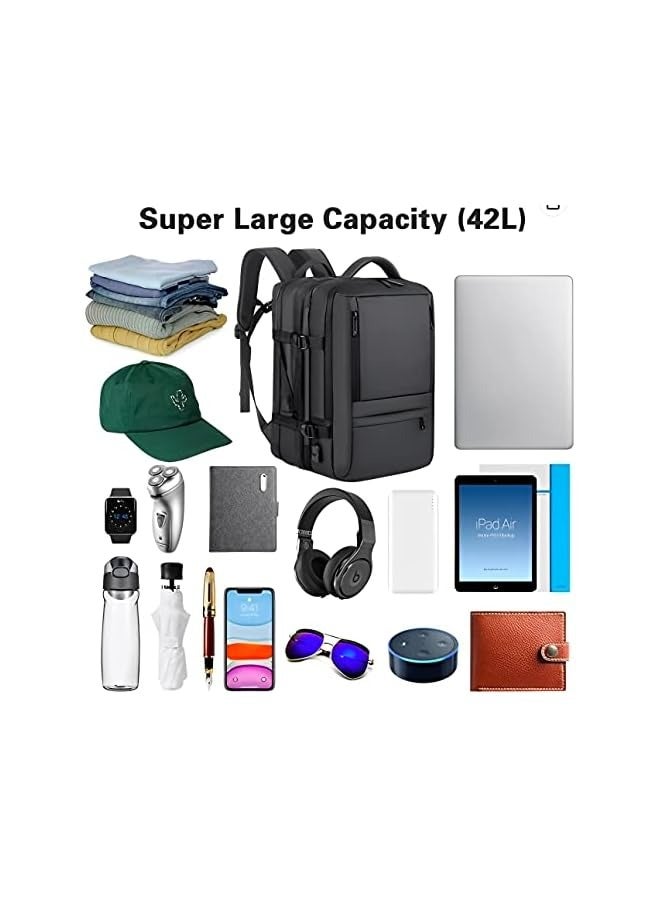 Business Travel Waterproof Backpack, Multi-functional Large Capacity Expandable Computer Bag for Handheld or Shoulder Carry