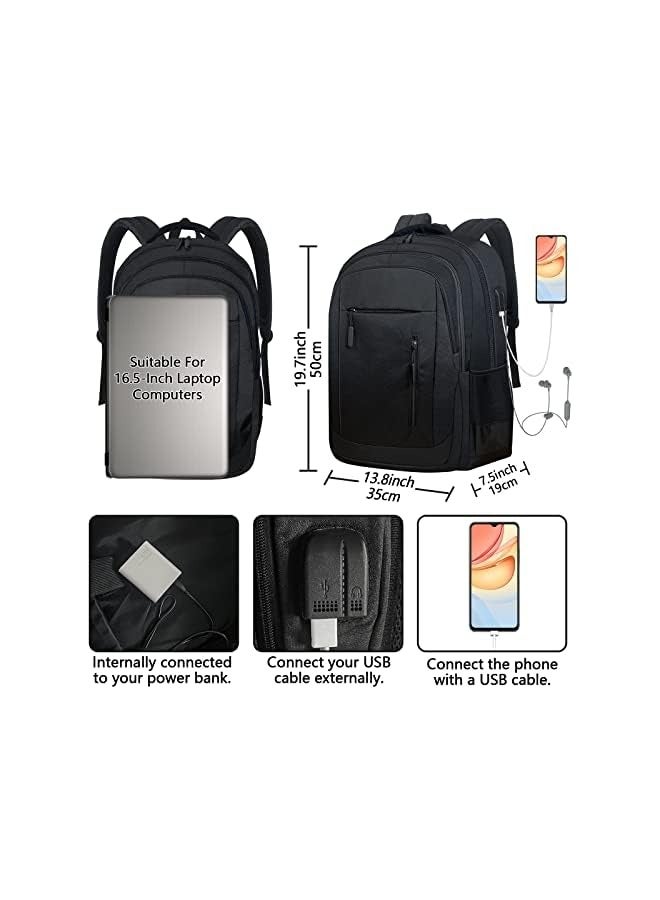 Laptop Backpack for Men Women, 17.3 Inch Travel Backpacks Students BookBag with Laptop Compartment for Girl Boy, Business Work Casual Computer Daypack with USB Charging/Headphone Port