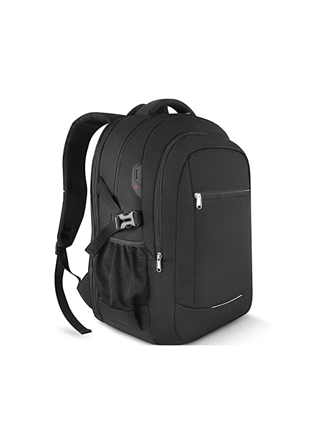 Men's Backpack for 17.3 Inch Laptop Travel Anti-Theft Waterproof Large Capacity Backpack for Business Travel School - Black