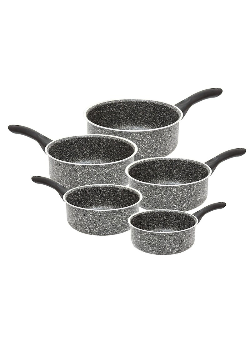 Set of 5 Non-Stick Milk Pots with Grippy Handles Lavilla Prime Series