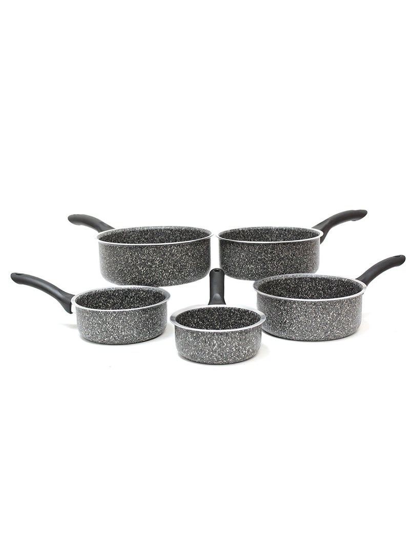 Set of 5 Non-Stick Milk Pots with Grippy Handles Lavilla Prime Series