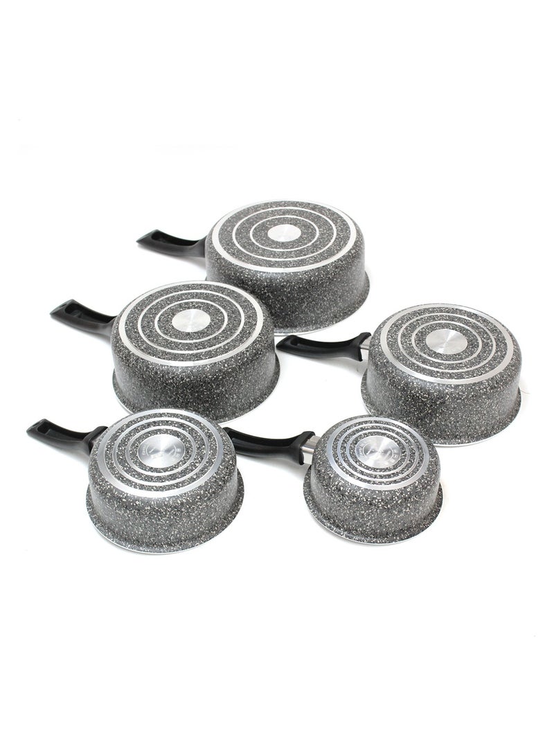 Set of 5 Non-Stick Milk Pots with Grippy Handles Lavilla Prime Series