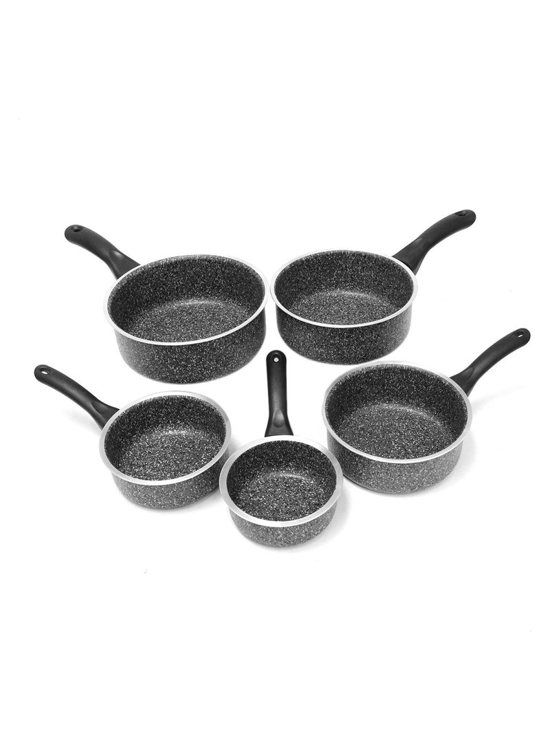 Set of 5 Non-Stick Milk Pots with Grippy Handles Lavilla Prime Series