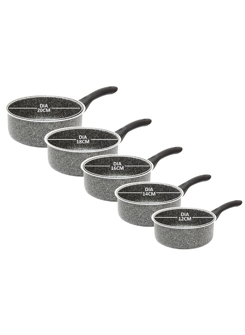 Set of 5 Non-Stick Milk Pots with Grippy Handles Lavilla Prime Series