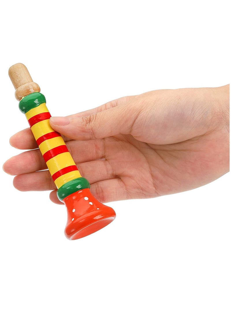 10 Pieces Small Wooden Trumpet, Colorful Piccolo Flute for Kids Musical Instruments for Children, Early Education Develop for 3+ Year Age, Boys Girls, School (Random Colors)