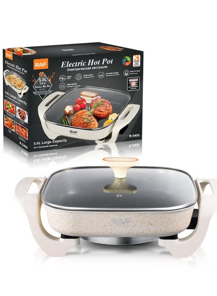 Non-stick coating Electric Hot Pot Electric Cooking Pot 1200W 5L