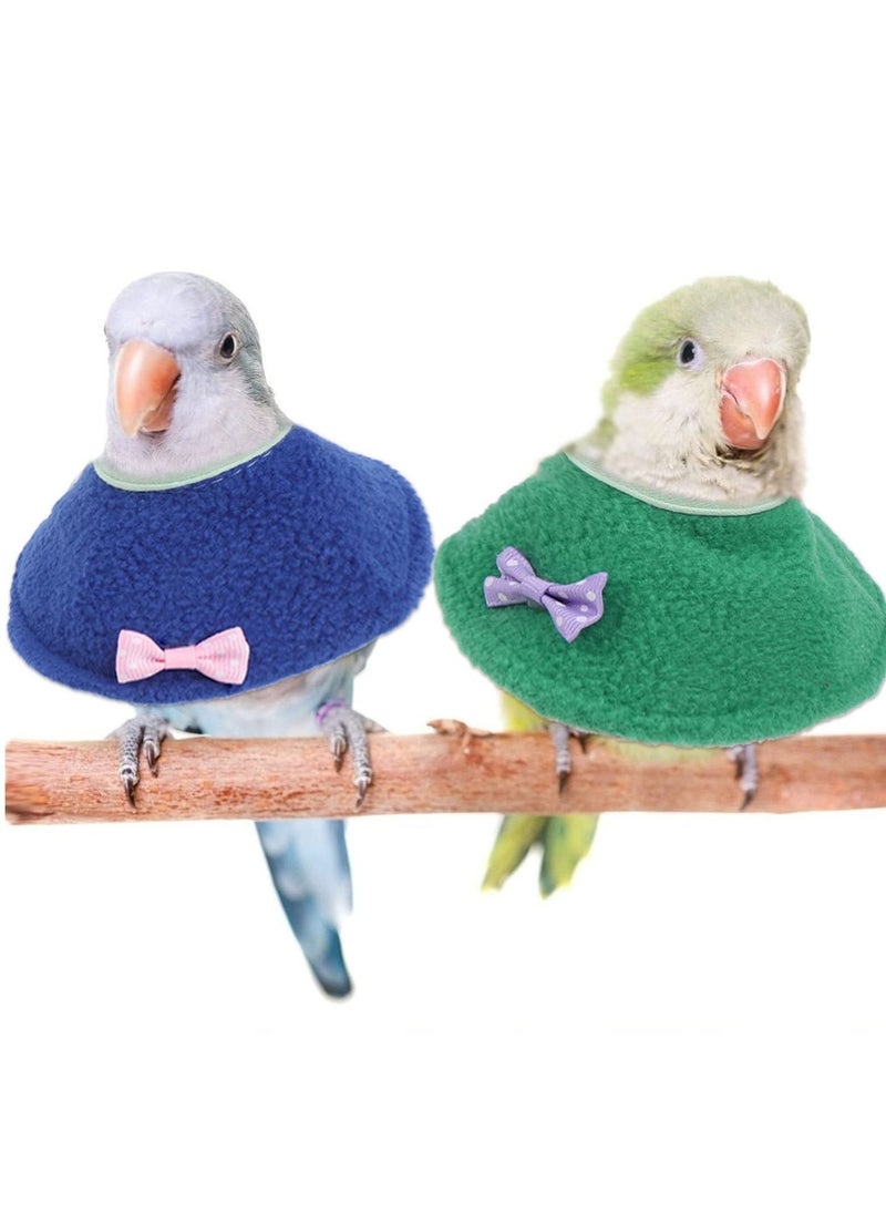 Bird Elizabeth Collars 4 Pieces Parrot Tiger Skin Cockatiel Scarf Cloak Anti-Bite Anti-Peck Protection Collar Pet Bird Care Accessories (Pink Blue Yellow Green)