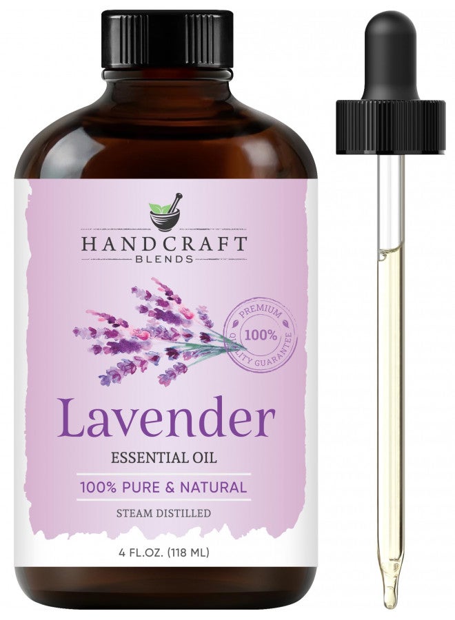 Handcraft Lavender Essential Oil - 100% Pure and Natural - Premium Therapeutic Grade with Premium Glass Dropper - Huge 4 fl. Oz