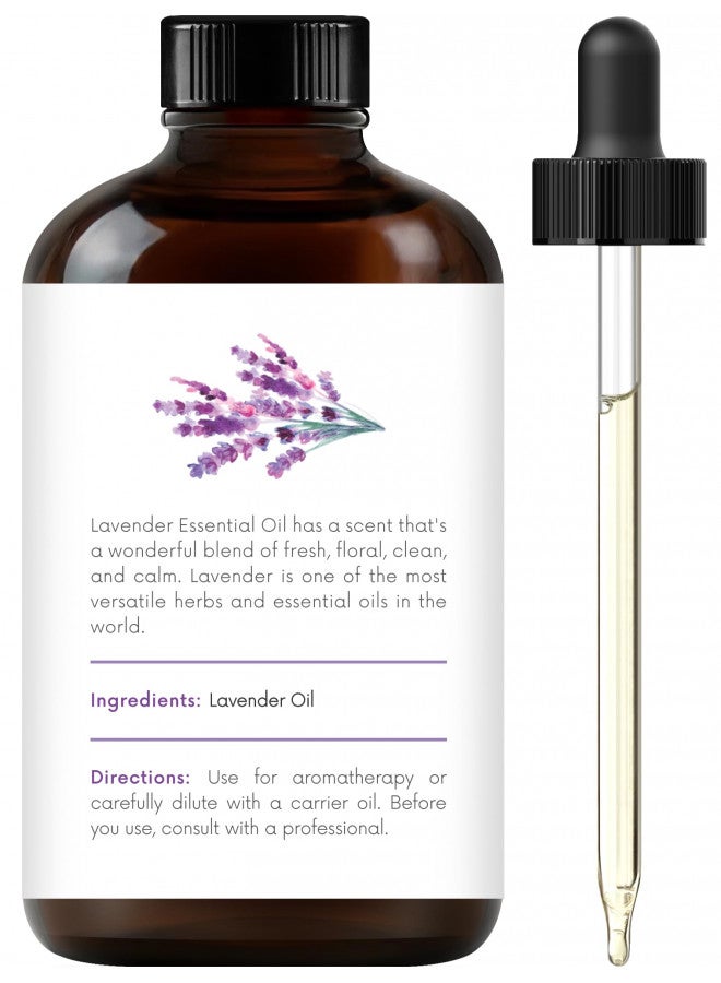 Handcraft Lavender Essential Oil - 100% Pure and Natural - Premium Therapeutic Grade with Premium Glass Dropper - Huge 4 fl. Oz