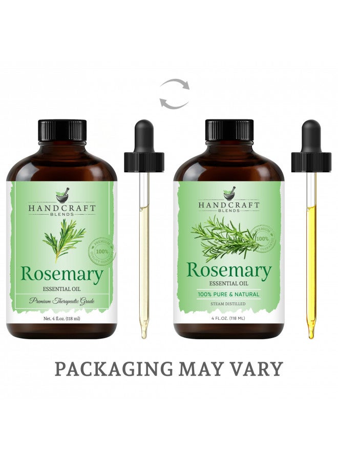 Handcraft Rosemary Essential Oil - 100% Pure and Natural - Premium Therapeutic Grade with Premium Glass Dropper - Huge 4 fl. Oz