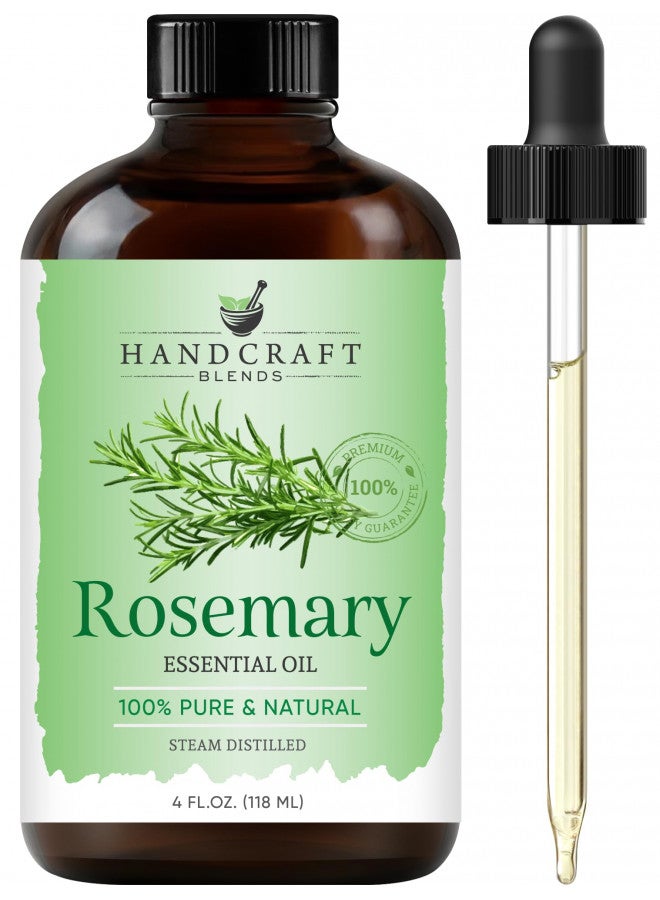 Handcraft Rosemary Essential Oil - 100% Pure and Natural - Premium Therapeutic Grade with Premium Glass Dropper - Huge 4 fl. Oz