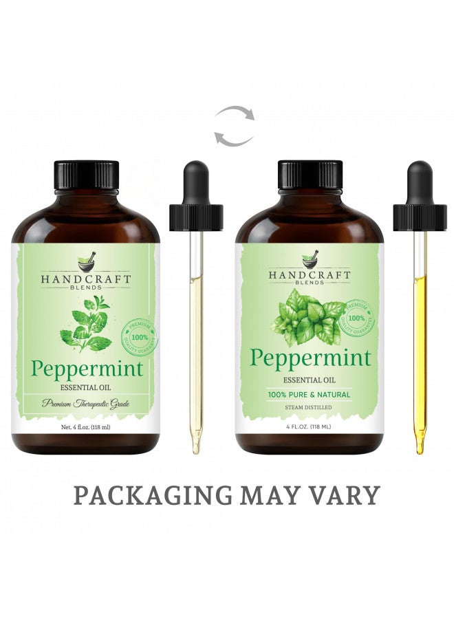 Handcraft Peppermint Essential Oil - 100% Pure and Natural Premium Therapeutic Grade with Premium Glass Dropper - Huge 4 fl. Oz