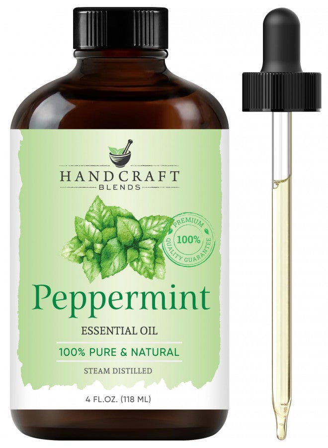 Handcraft Peppermint Essential Oil - 100% Pure and Natural Premium Therapeutic Grade with Premium Glass Dropper - Huge 4 fl. Oz