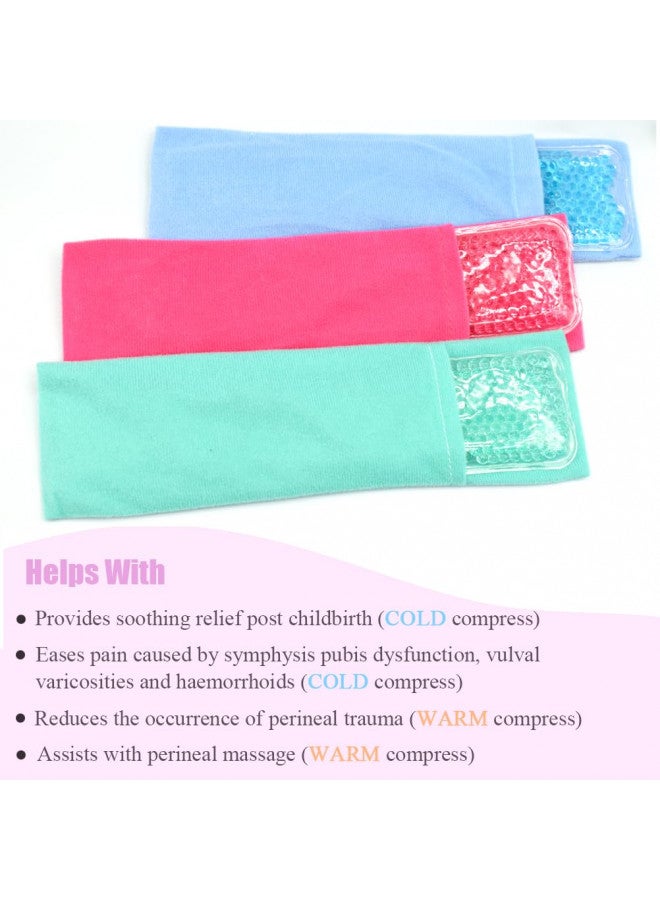 Perineal Cooling Pad, Postpartum Cold Packs for Women After Pregnancy and Delivery, 2 Ice Pack and 3 Cover (Purple)