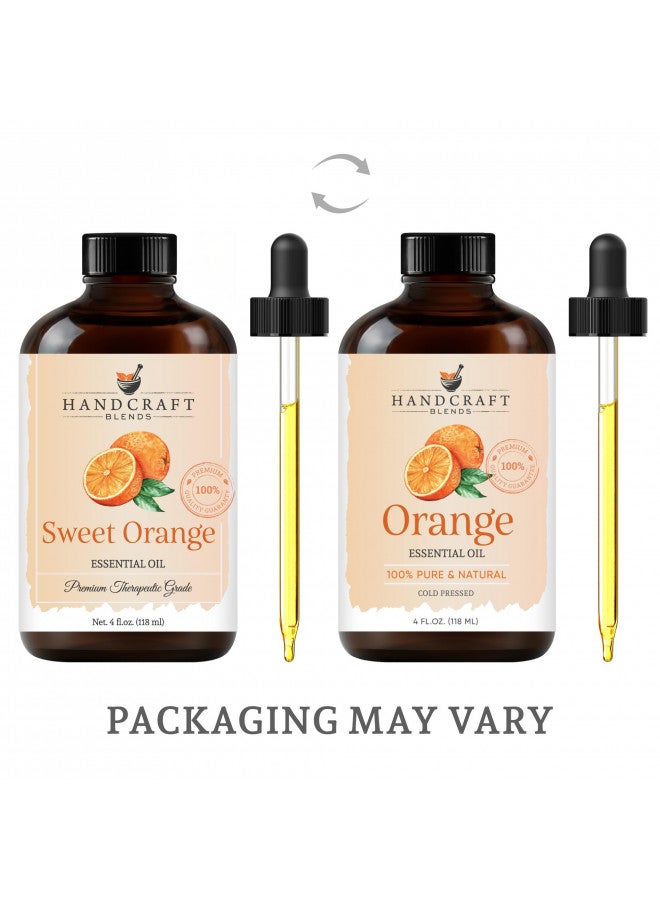 Handcraft Sweet Orange Essential Oil - 100% Pure and Natural - Premium Therapeutic Grade with Premium Glass Dropper - Huge 4 fl. Oz