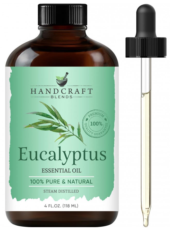 Handcraft Eucalyptus Essential Oil - 100% Pure & Natural - Premium Therapeutic Grade with Premium Glass Dropper - Huge 4 fl. Oz