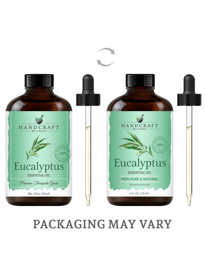 Handcraft Eucalyptus Essential Oil - 100% Pure & Natural - Premium Therapeutic Grade with Premium Glass Dropper - Huge 4 fl. Oz