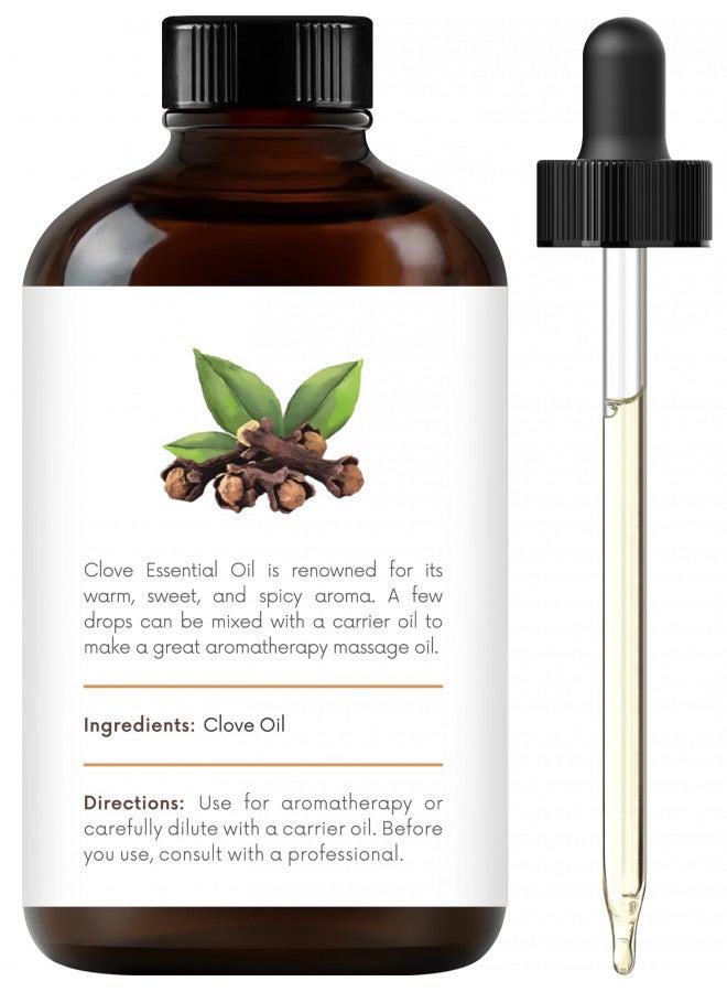 Handcraft Clove Essential Oil - 100% Pure and Natural - Premium Therapeutic Grade with Premium Glass Dropper - Huge 4 fl. Oz