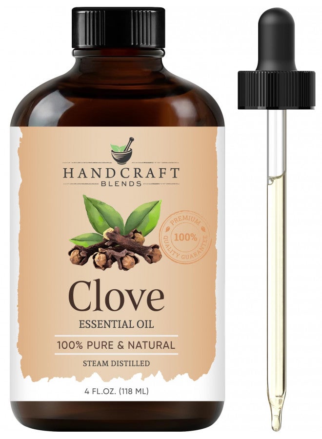 Handcraft Clove Essential Oil - 100% Pure and Natural - Premium Therapeutic Grade with Premium Glass Dropper - Huge 4 fl. Oz