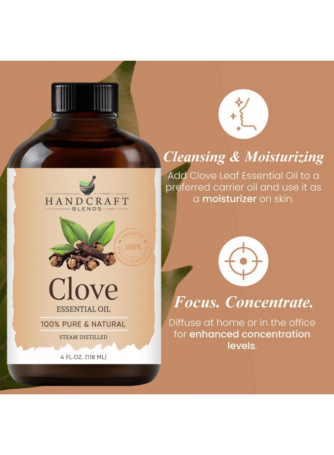 Handcraft Clove Essential Oil - 100% Pure and Natural - Premium Therapeutic Grade with Premium Glass Dropper - Huge 4 fl. Oz