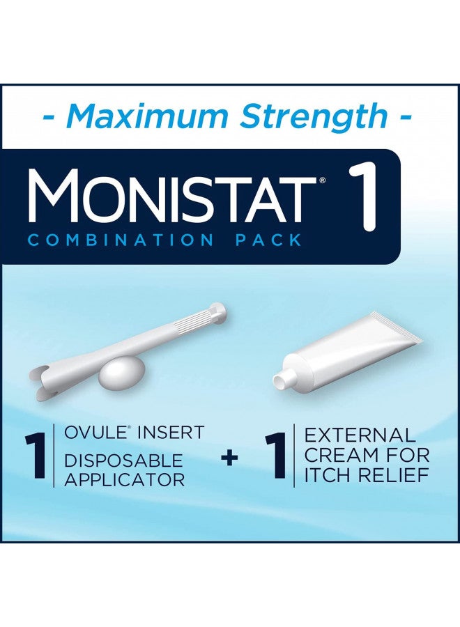 MONISTAT 1-Dose Yeast Infection Treatment For Women, 1 Ovule Insert & External Itch Cream