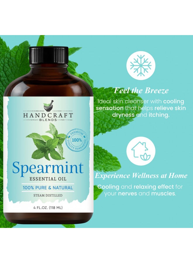 Handcraft Spearmint Essential Oil - 100% Pure and Natural - Premium Therapeutic Grade with Premium Glass Dropper - Huge 4 fl. Oz