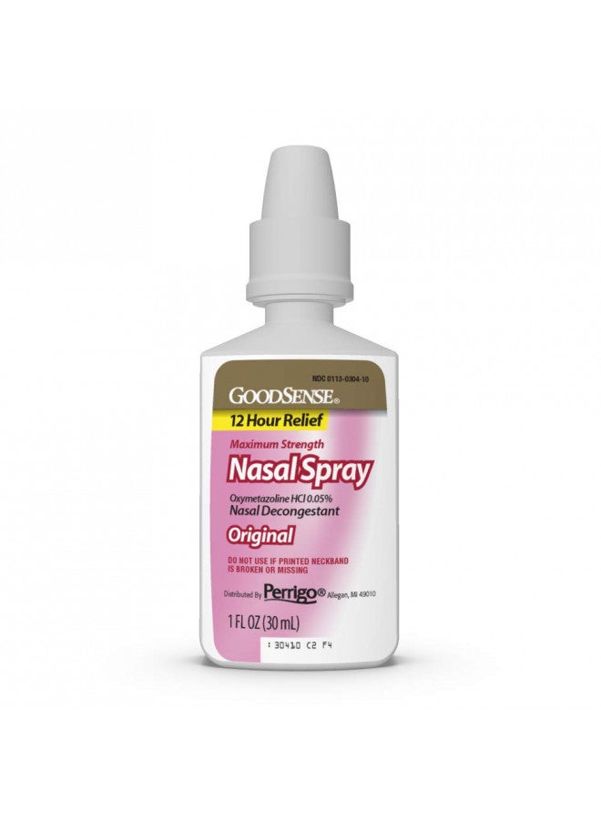 GoodSense Maximum Strength Nasal Spray, Fast Powerful Congestion Relief For Colds and Allergies, 1 Fluid Ounce