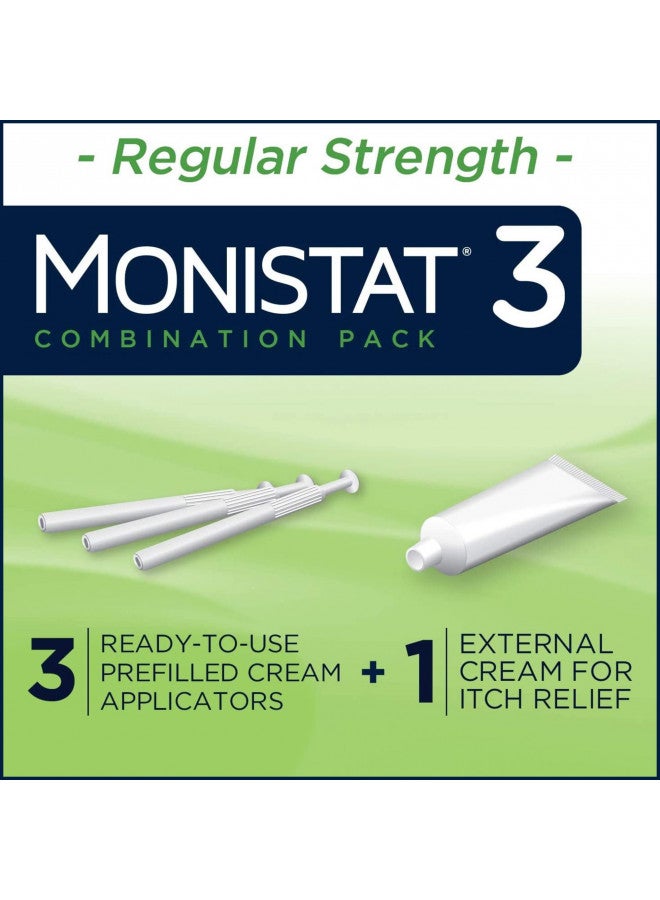 MONISTAT 3-Dose Yeast Infection Treatment For Women, 3 Prefilled Applicators & External Itch Cream