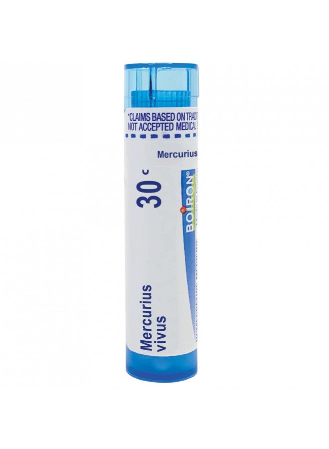 Boiron Mercurius Vivus 30C Md 80 Pellets for Sore Throat with Bad Breath and Excess Salivation