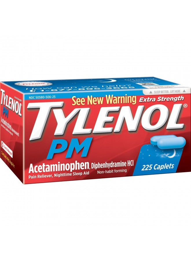 Tylenol Pm Extra Strength Pain Reliever + Sleep Aid, 225-caplets ( 1 Pack )