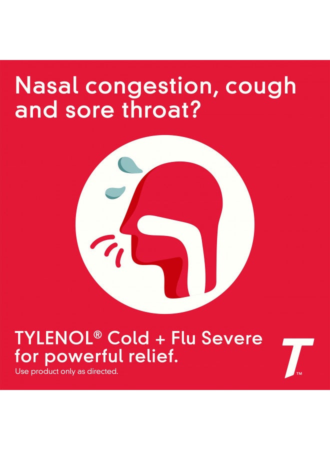 Tylenol Cold + Flu Severe Medicine Caplets for Fever, Pain, Cough & Congestion, 24 ct.