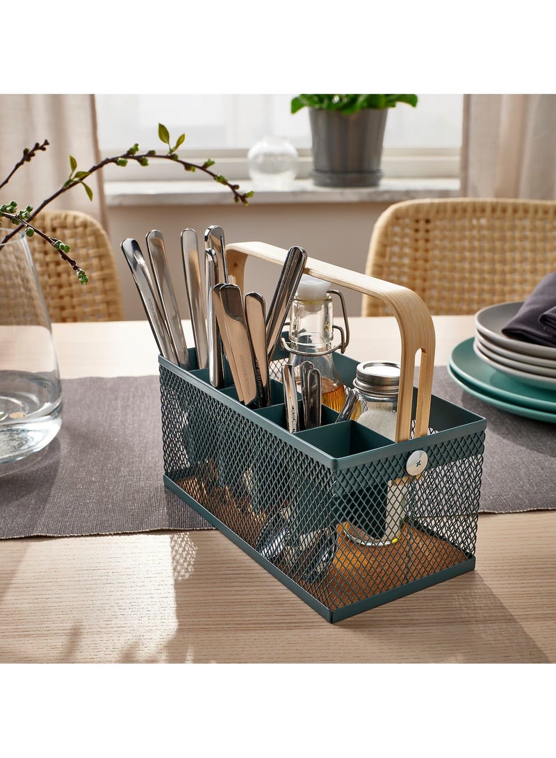 Cutlery Holder, Bamboo Grey-Turquoise