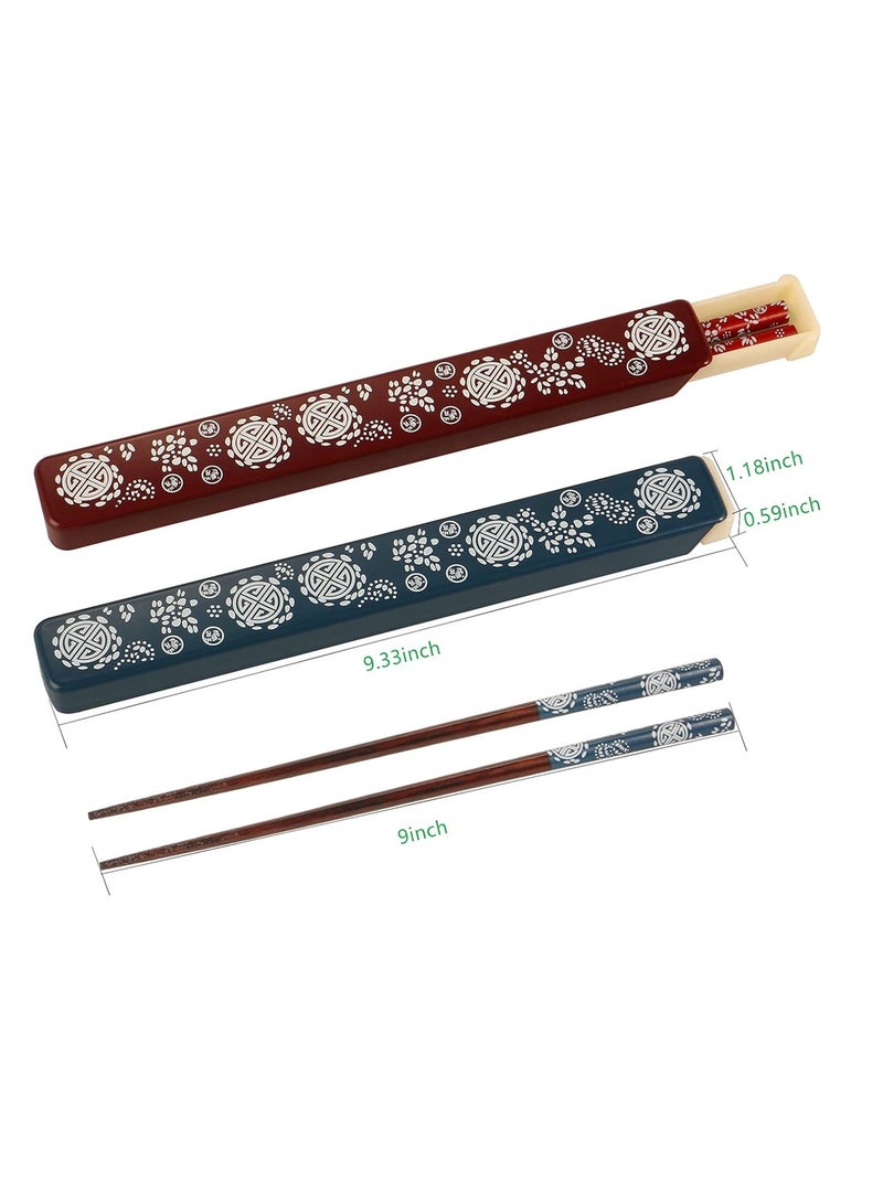 Travel Friendly Wooden Chopsticks Set of 2 Eco Friendly Reusable Cutlery Perfect for Sushi Noodles Camping and Kitchen