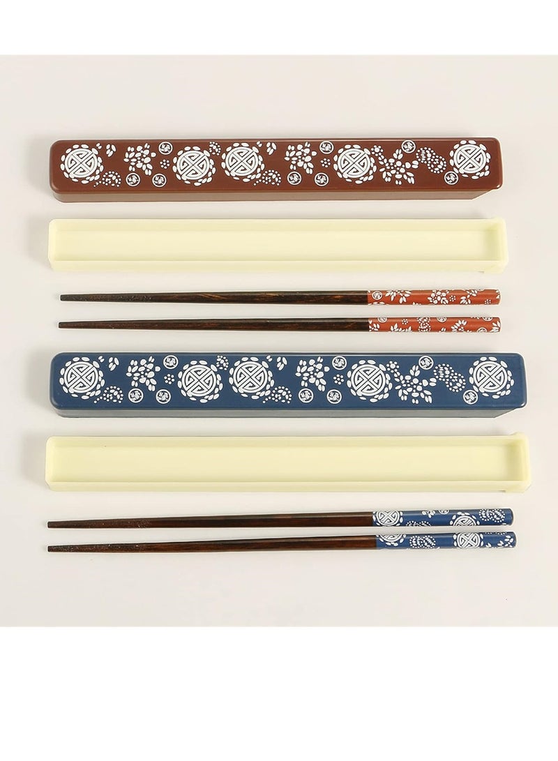 Travel Friendly Wooden Chopsticks Set of 2 Eco Friendly Reusable Cutlery Perfect for Sushi Noodles Camping and Kitchen