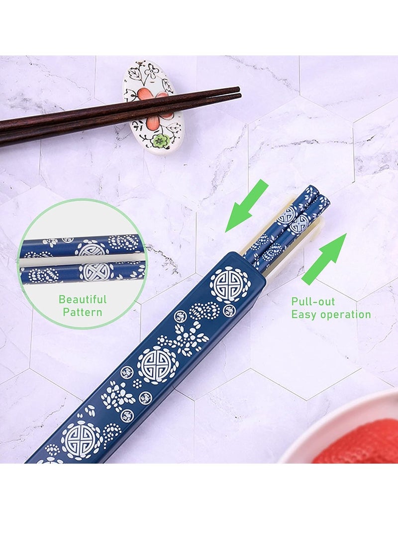 Travel Friendly Wooden Chopsticks Set of 2 Eco Friendly Reusable Cutlery Perfect for Sushi Noodles Camping and Kitchen