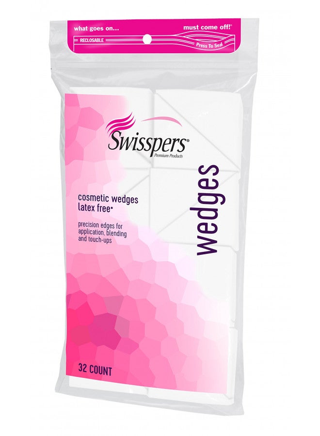 Swisspers Premium Cosmetic Wedges, Latex-Free Makeup Wedge, 32 per Package, 6 Packs (Total Count 192)