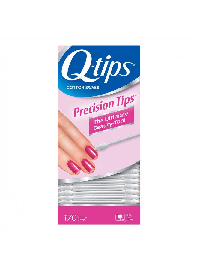 Q-tips Cotton Swabs For Hygiene and Beauty Care Q Tips Precision Cotton Tips Cotton Swab Made With 100% Cotton, 170 Count (Pack of 3)