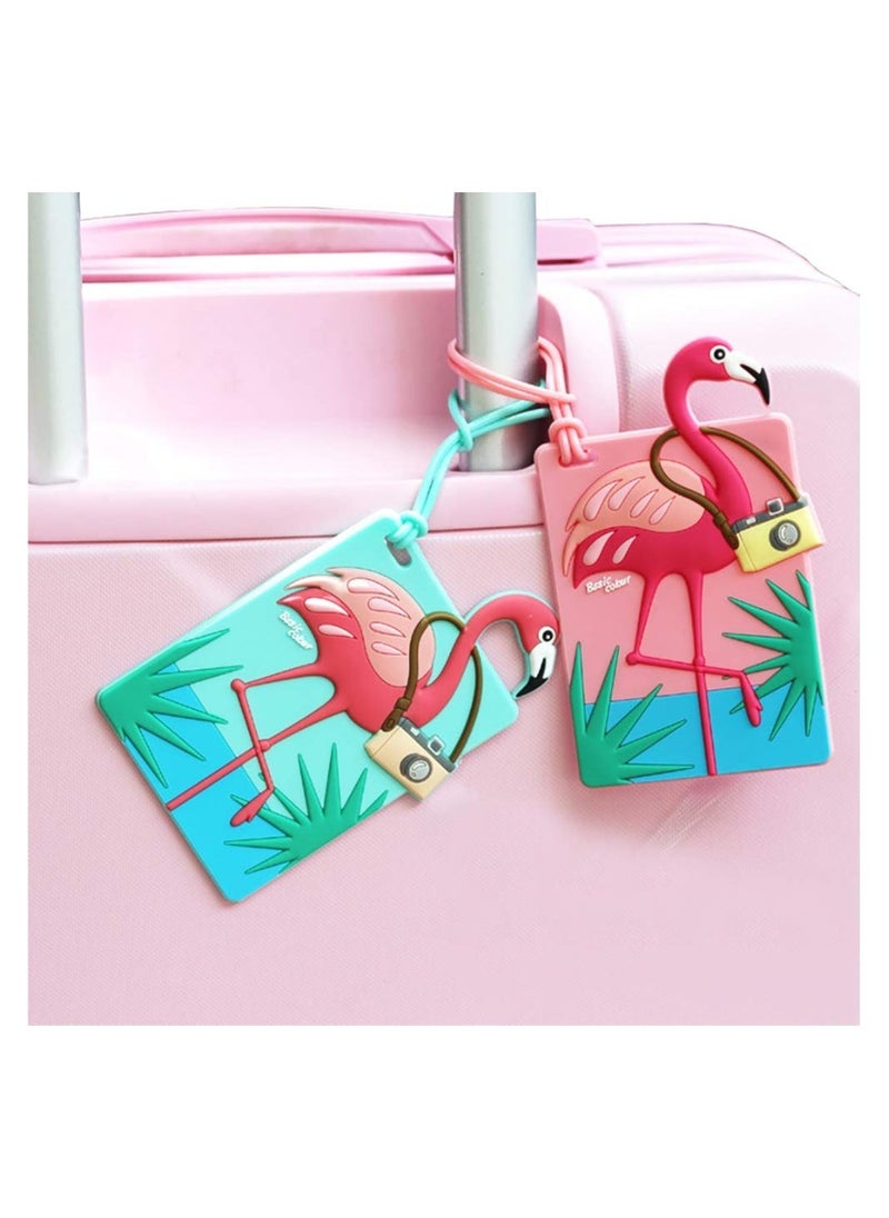 4pcs   Flamingo Silicone Luggage Tag Travel Bag Suitcase Tag Identifier