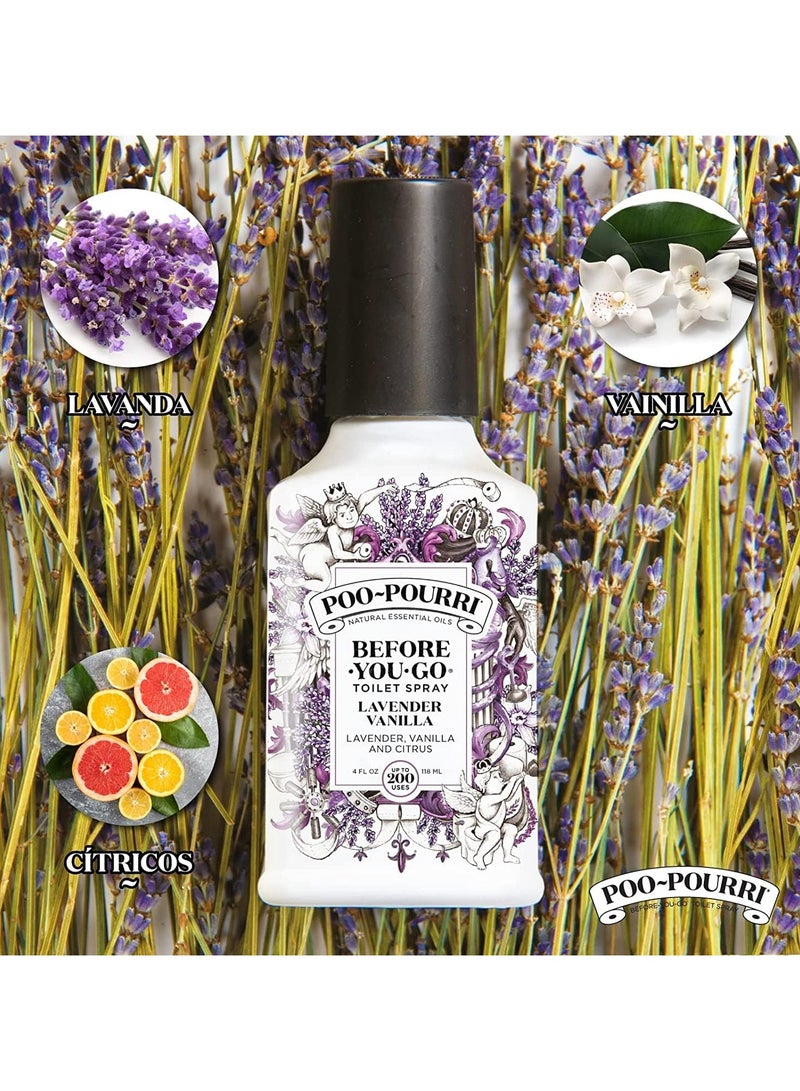 Poo-Pourri Lavender Vanilla Scent Before-You-Go Toilet Spray 4 oz Bottle, 4 Fl Oz, 4 Fl Oz