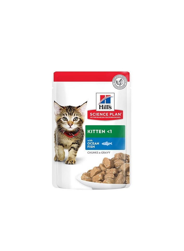 Hill's Science Plan Tender Chunks & Gravy Kitten Ocean Pouches 85g x 12