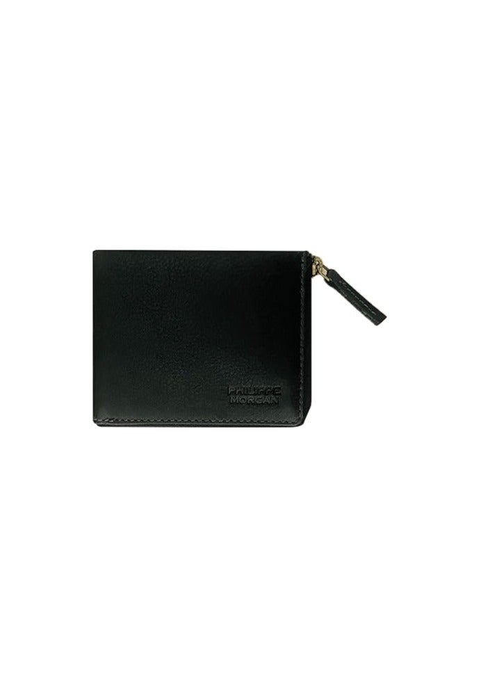 philippe morgan RFID leather zip wallet