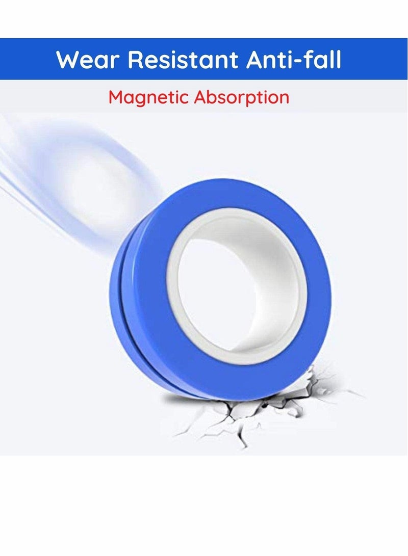 Fingears Magnetic Rings, 6 Pcs Decompression Finger Fidget Toys, Magnetic Rings Fidget Toys for Adults Kids Finger Therapy Anxiety and Relief Work Stress ( Blue )