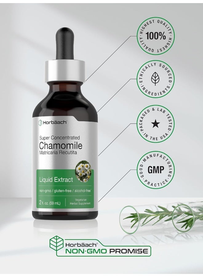 Horbäach Chamomile Extract Liquid | 2 Fl Oz | Alcohol Free Supplement | Vegetarian, Non Gmo, Gluten Free Tincture