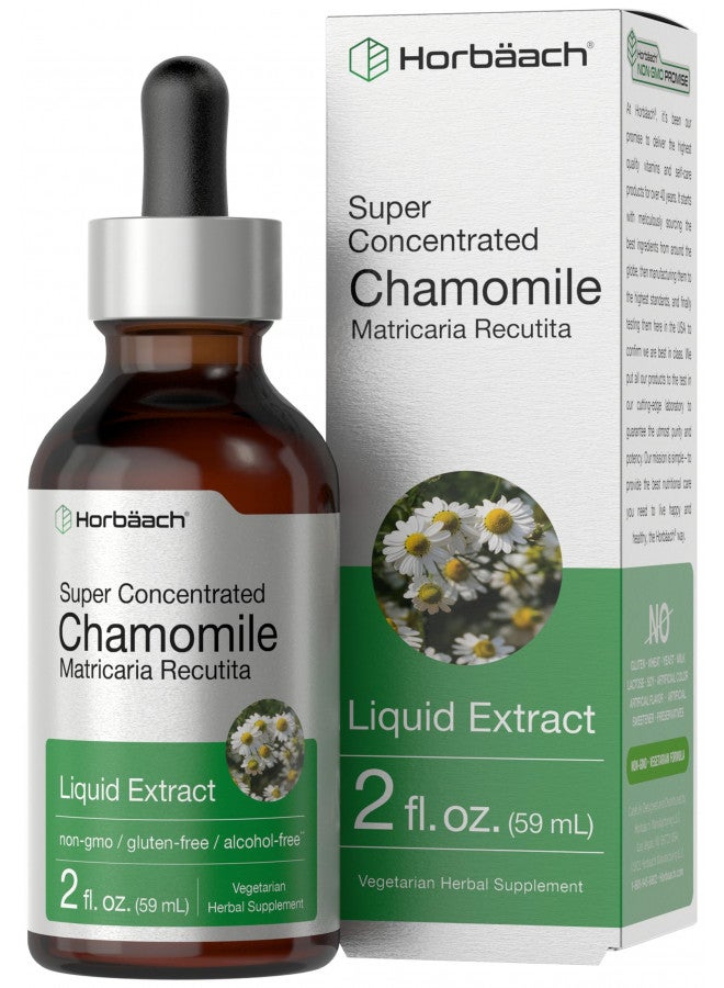 Horbäach Chamomile Extract Liquid | 2 Fl Oz | Alcohol Free Supplement | Vegetarian, Non Gmo, Gluten Free Tincture