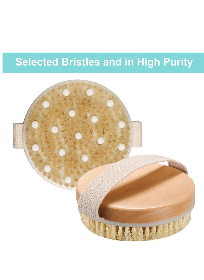 Professional Wooden Dry Skin Body Brush with Natural Bristles Dry Bath Shower Back Scrubber Exfoliating Cellulite Wood