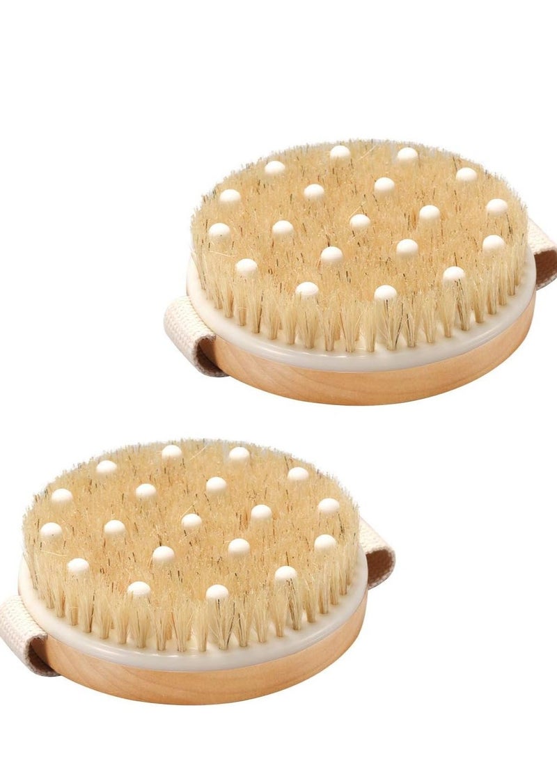 Professional Wooden Dry Skin Body Brush with Natural Bristles Dry Bath Shower Back Scrubber Exfoliating Cellulite Wood