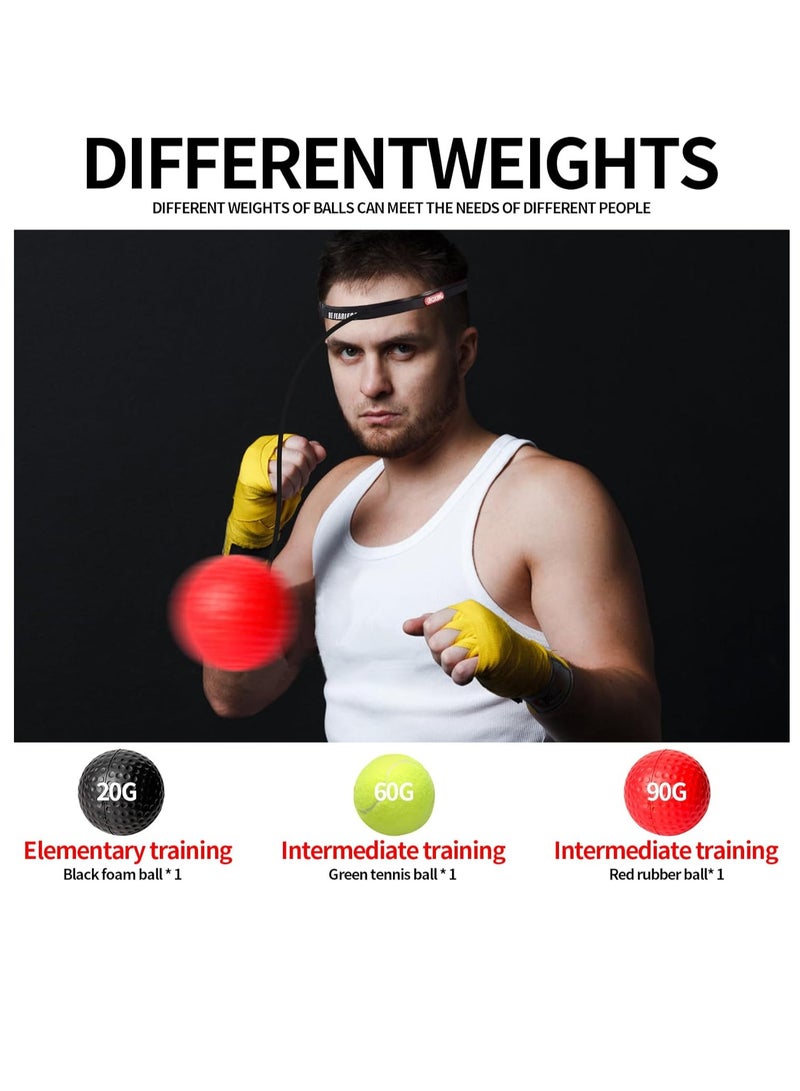 Boxing Reflex Ball Boxing Reflex Balls Family Pack Training Boxing Equipment with Adjustable Headband for Reaction Speed and Hand Eye Coordination Training