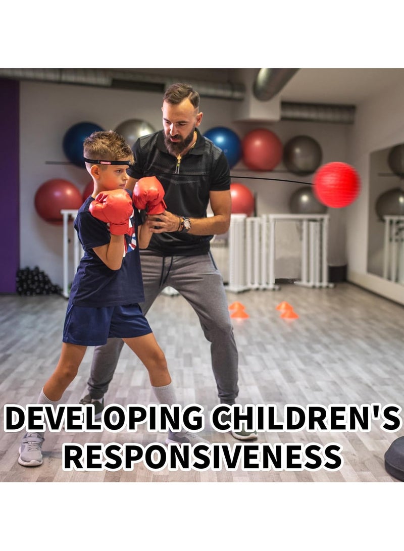 Boxing Reflex Ball Boxing Reflex Balls Family Pack Training Boxing Equipment with Adjustable Headband for Reaction Speed and Hand Eye Coordination Training