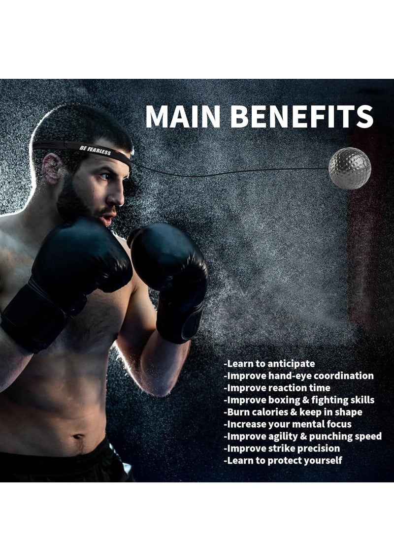 Boxing Reflex Ball Boxing Reflex Balls Family Pack Training Boxing Equipment with Adjustable Headband for Reaction Speed and Hand Eye Coordination Training