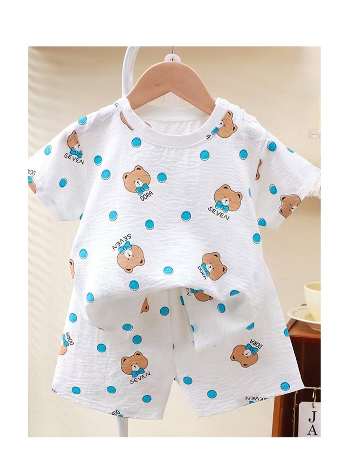 0-3 years old baby cloud cotton short sleeve set children's short sleeve two-piece home casual wear baby half sleeve short pants